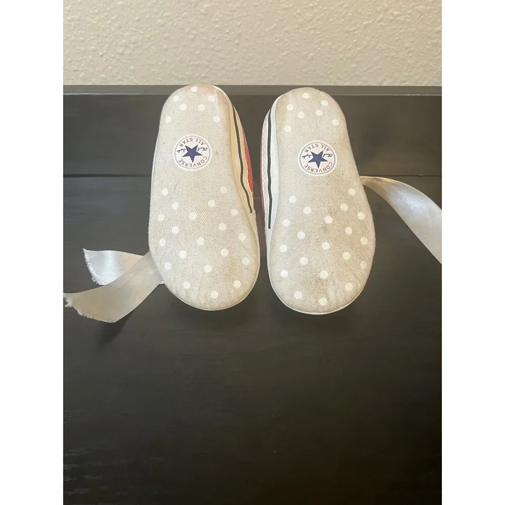 Baby Girl Custom Pink Converse size 4 Soft bottom crib shoes